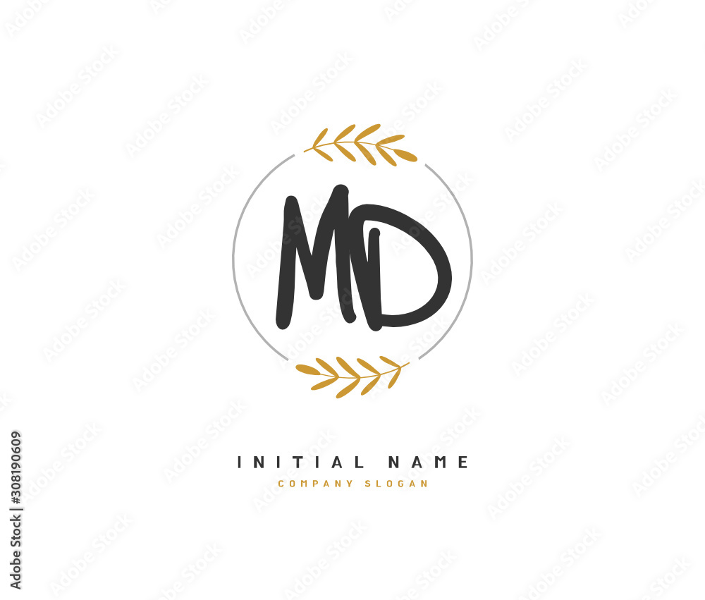 M D MD Beauty vector initial logo, handwriting logo of initial signature, wedding, fashion, jewerly, boutique, floral and botanical with creative template for any company or business. M D MD Beauty vector initial logo, handwriting logo of initial signature, wedding, fashion, jewerly, boutique, floral and botanical with creative template for any company or business.