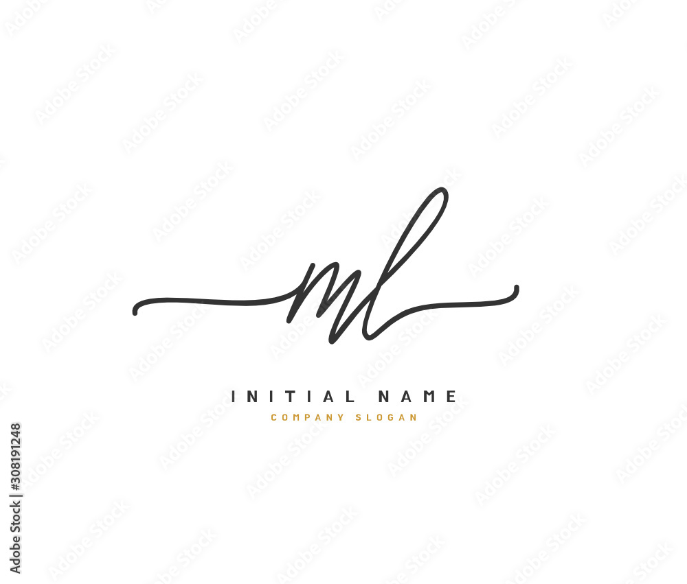 M L ML Beauty vector initial logo, handwriting logo of initial signature, wedding, fashion, jewerly, boutique, floral and botanical with creative template for any company or business. M L ML Beauty vector initial logo, handwriting logo of initial signature, wedding, fashion, jewerly, boutique, floral and botanical with creative template for any company or business.