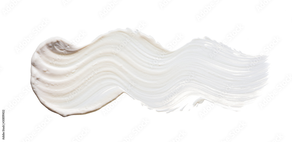 White smear and texture made by face clay or cream isolated on white background. White smear and texture made by face clay or cream isolated on white background.