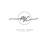 M C MC Beauty vector initial logo, handwriting logo of initial signature, wedding, fashion, jewerly, boutique, floral and botanical with creative template for any company or business.