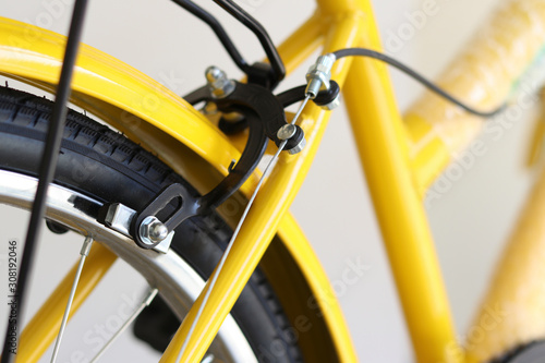 Bicycle brake system of rear wheels for slow speed.