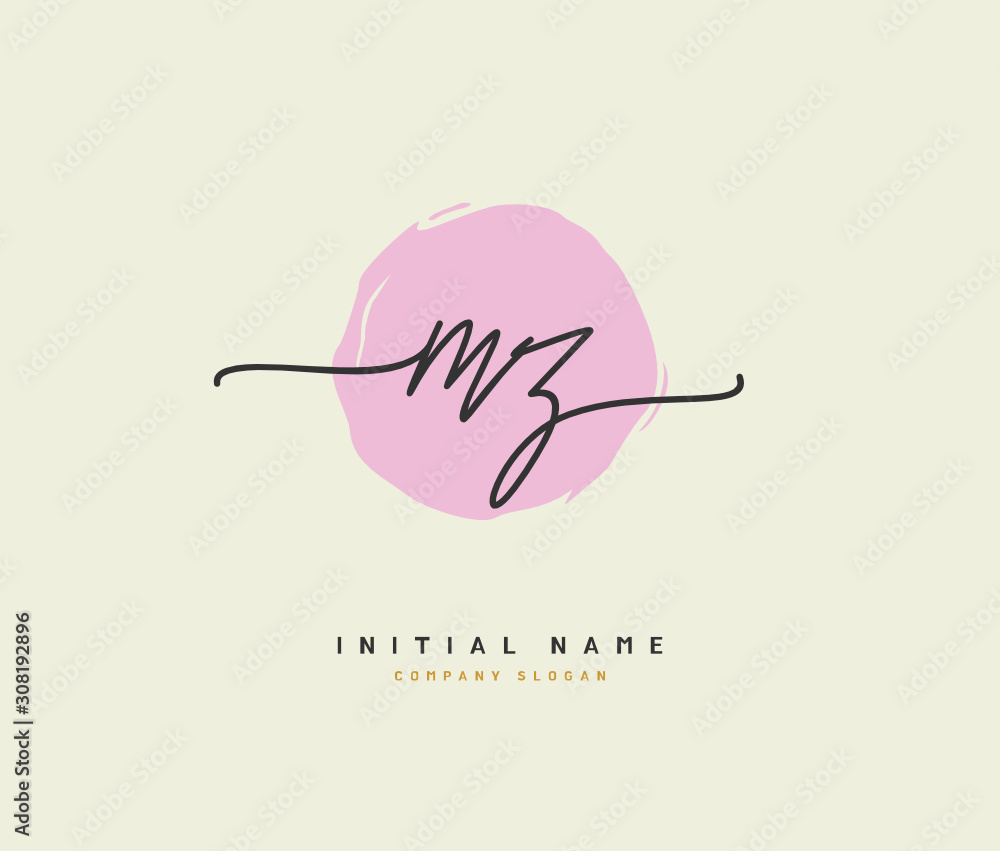 M Z MZ Beauty vector initial logo, handwriting logo of initial signature, wedding, fashion, jewerly, boutique, floral and botanical with creative template for any company or business. M Z MZ Beauty vector initial logo, handwriting logo of initial signature, wedding, fashion, jewerly, boutique, floral and botanical with creative template for any company or business.