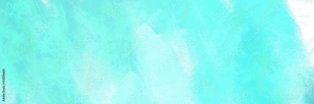 aqua marine, pale turquoise and light cyan colored vintage abstract painted background with space for text or image. can be used as header or banner
