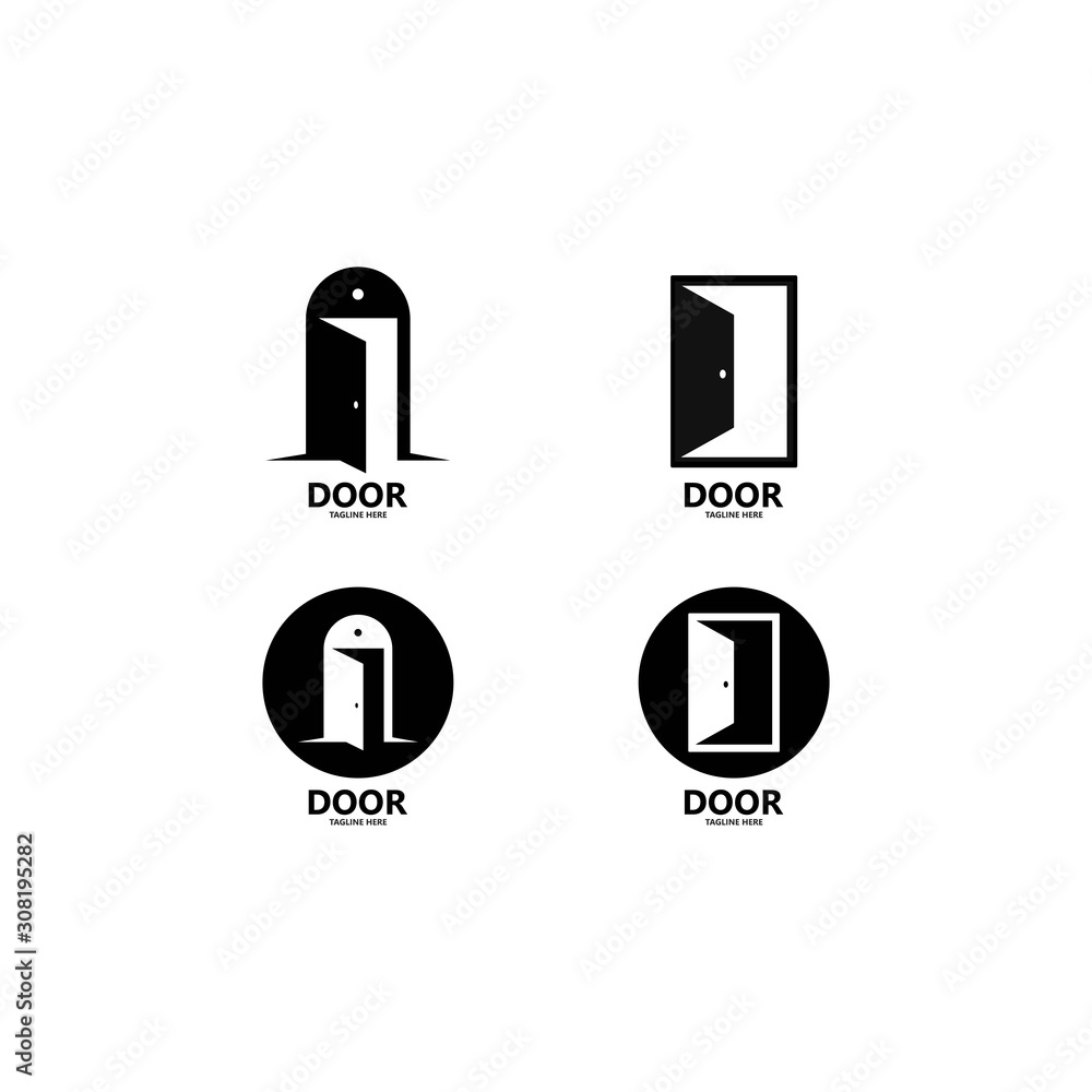Set of door logo template vector icon illustration design Set of door logo template vector icon illustration design