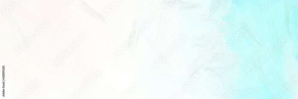 abstract painting background graphic with mint cream, light cyan and pale turquoise colors and space for text or image. can be used as header or banner