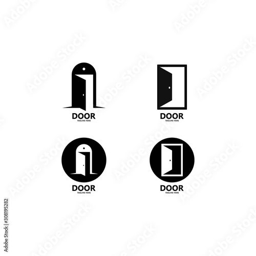 Set of door logo template vector icon illustration design 