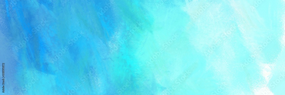 medium turquoise, pale turquoise and aqua marine color background with space for text or image. vintage texture, distressed old textured painted design. can be used as header or banner
