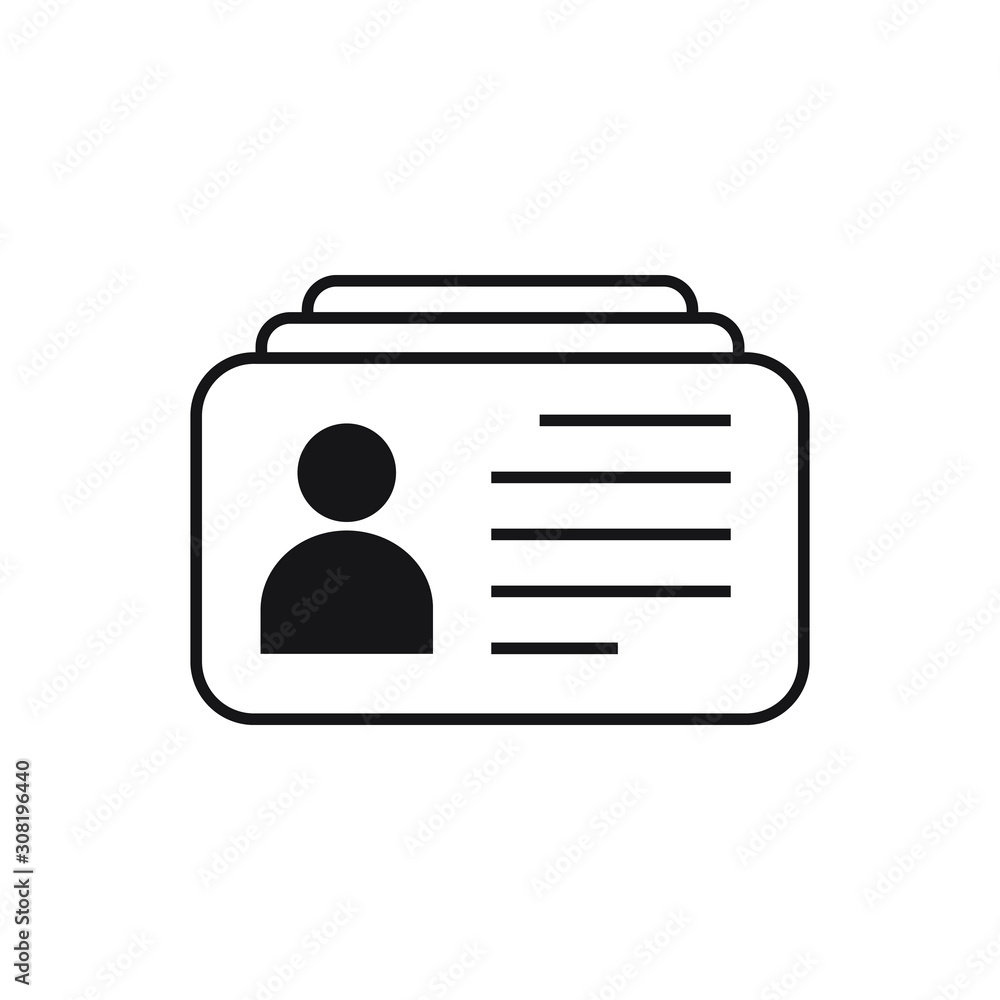 Id card icon in flat style. vector illustration on white background. Id card icon in flat style. vector illustration on white background.