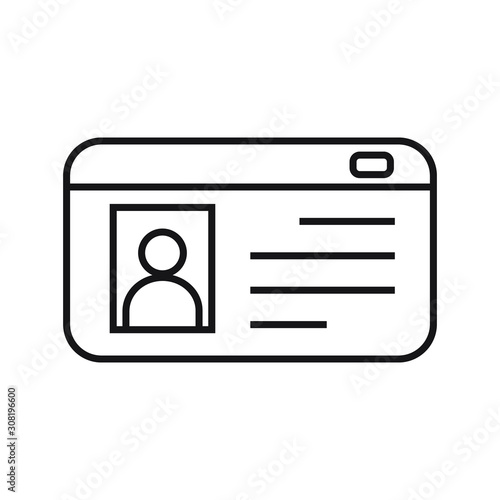 Id card icon in flat style. vector illustration on white background. 