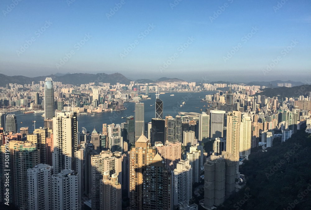 Aerial view of Hong Kong Bay