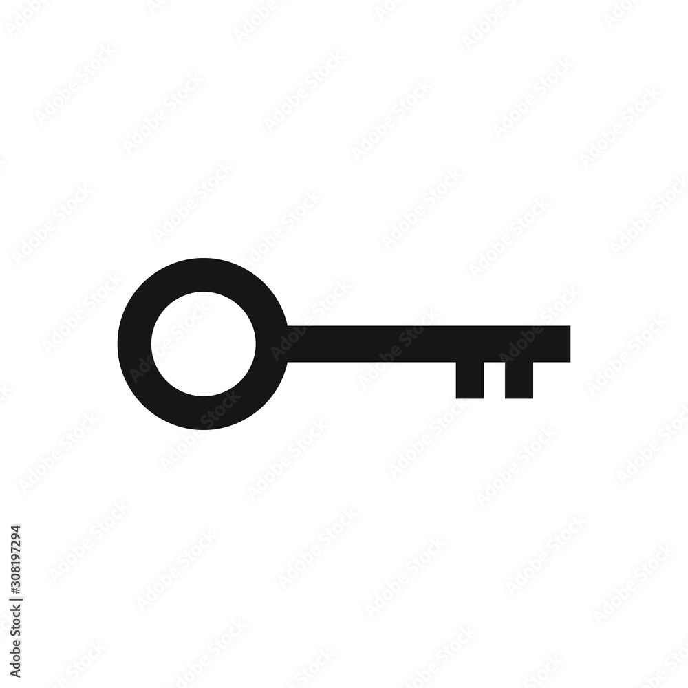 Black key icon isolated on white background. vector illustration Black key icon isolated on white background. vector illustration