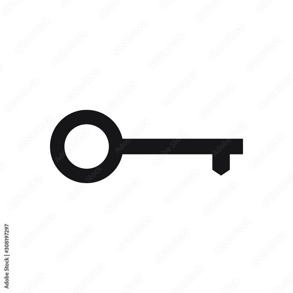Black key icon isolated on white background. vector illustration Black key icon isolated on white background. vector illustration