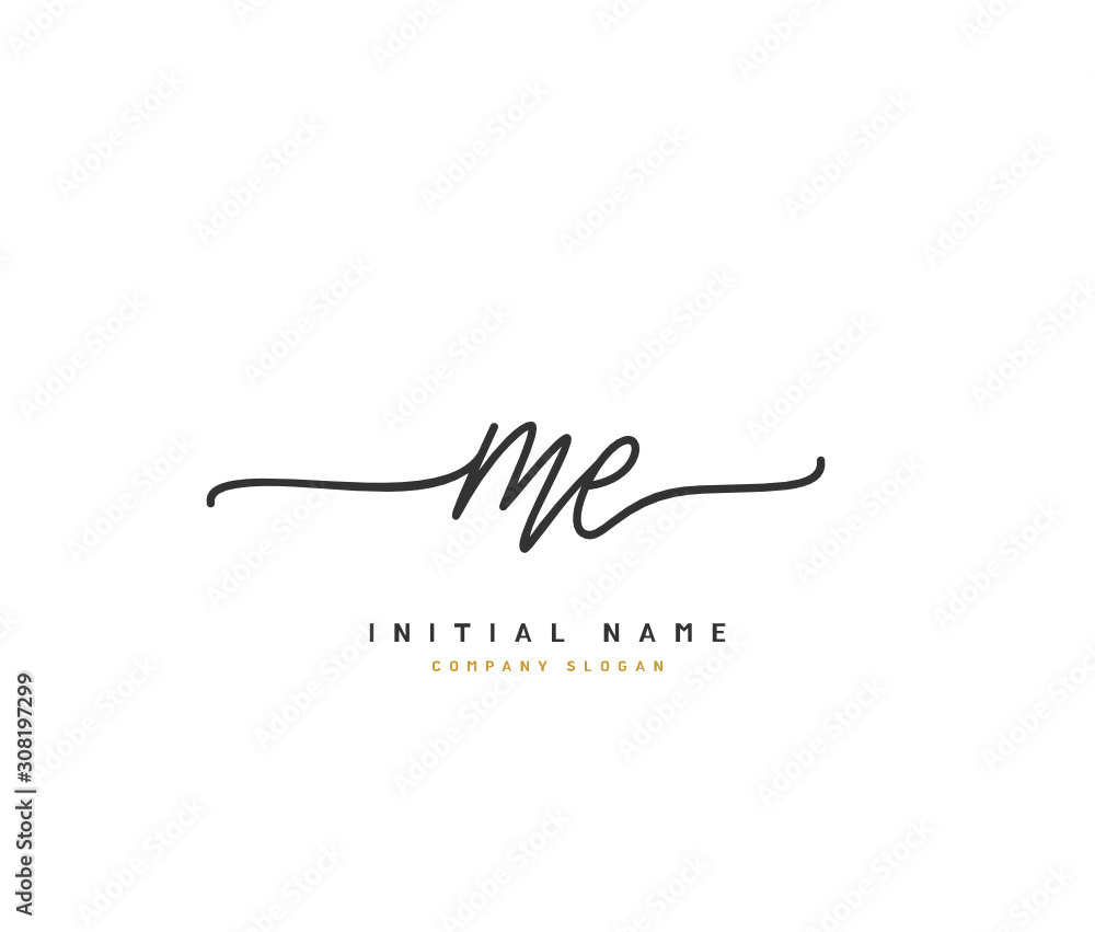 M E ME Beauty vector initial logo, handwriting logo of initial signature, wedding, fashion, jewerly, boutique, floral and botanical with creative template for any company or business. M E ME Beauty vector initial logo, handwriting logo of initial signature, wedding, fashion, jewerly, boutique, floral and botanical with creative template for any company or business.