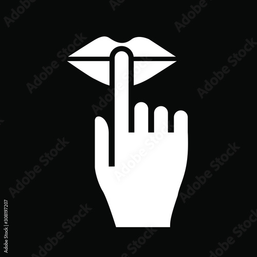 keep silence icon, vector illustration