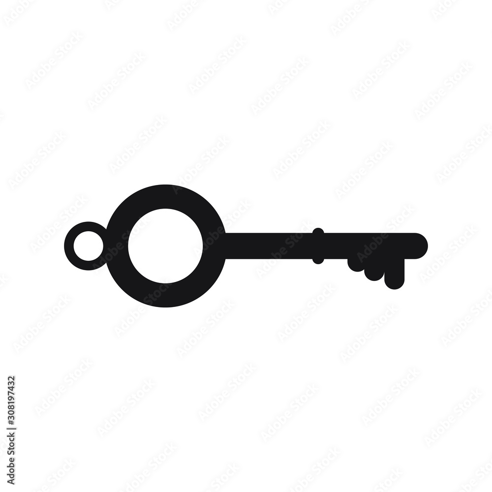 Black key icon isolated on white background. vector illustration Black key icon isolated on white background. vector illustration