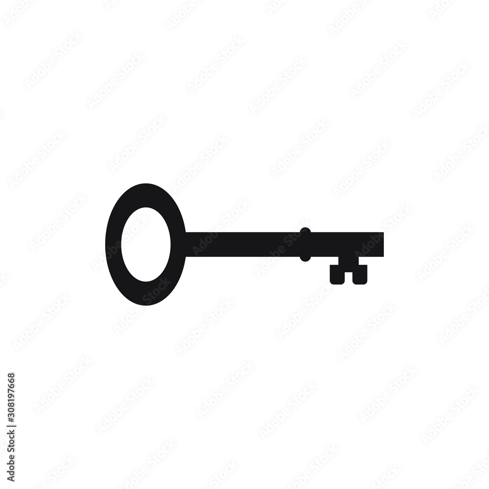 Black key icon isolated on white background. vector illustration Black key icon isolated on white background. vector illustration