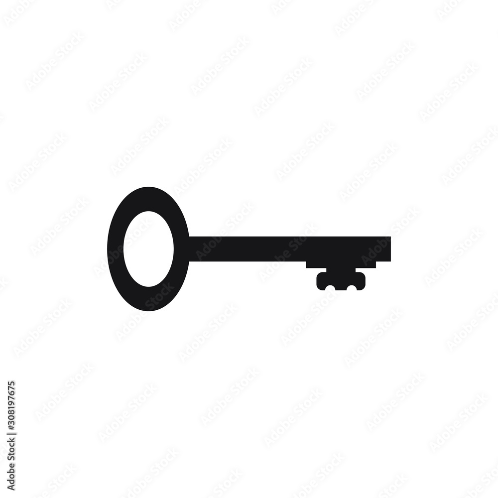Black key icon isolated on white background. vector illustration Black key icon isolated on white background. vector illustration