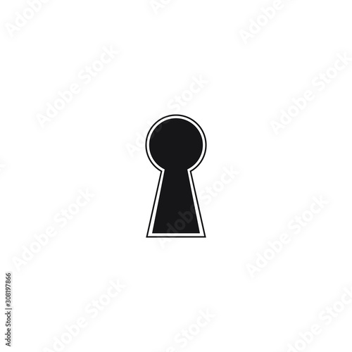 Keyhole icon flat design. Vector illustration