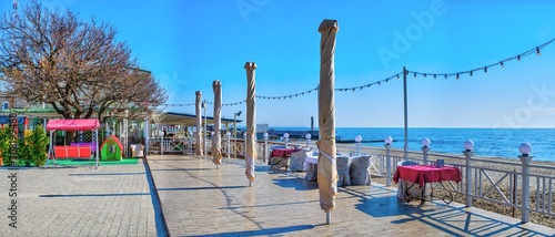 Langeron Beach in Odessa, Ukraine, at springtime