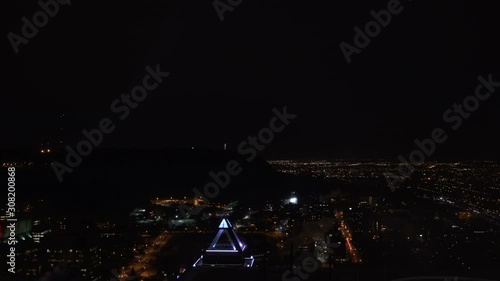 MONTREAL, CANADA - Aerial Night View of Downtown Montreal City photo