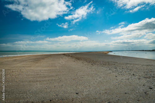 Sandbar at the beach of Cancale, Brittany, France