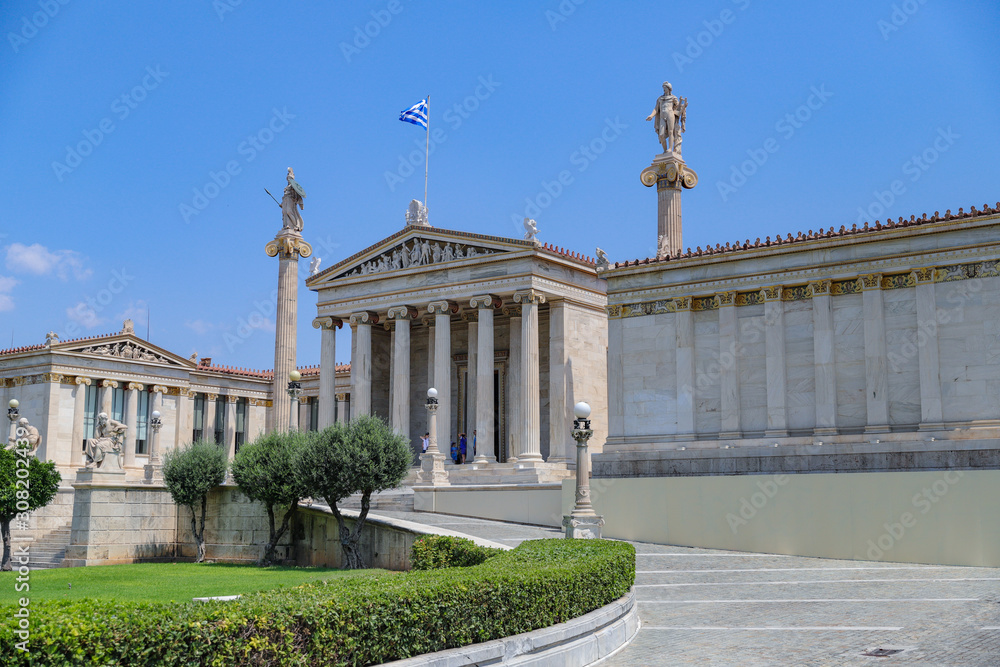 Beautiful view of the Academy of Athens, Greece