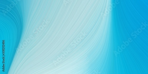 smooth swirl waves background design with light blue, dark turquoise and medium turquoise color © Eigens