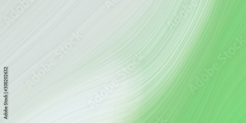 elegant curvy swirl waves background design with light gray, pastel green and light green color