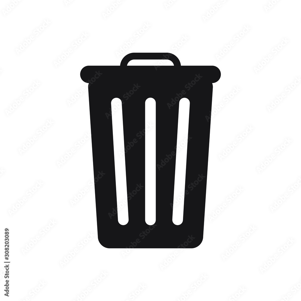 trash can icon flat design. vector illustration trash can icon flat design. vector illustration