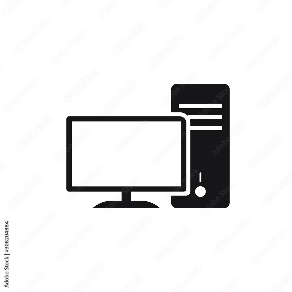PC icon flat design. vector illustration PC icon flat design. vector illustration