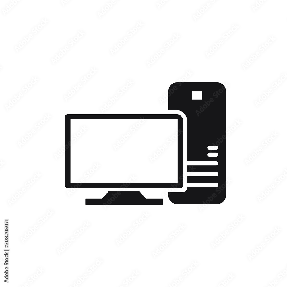 PC icon flat design. vector illustration PC icon flat design. vector illustration