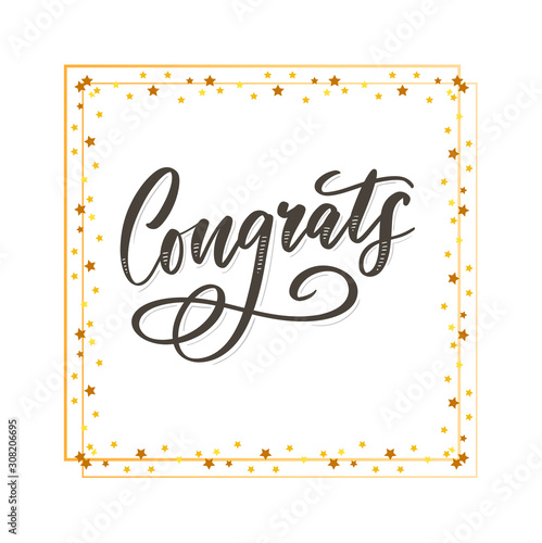 Congrats Congratulations card lettering calligraphy text Brush