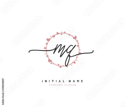 M G MG Beauty vector initial logo, handwriting logo of initial signature, wedding, fashion, jewerly, boutique, floral and botanical with creative template for any company or business.