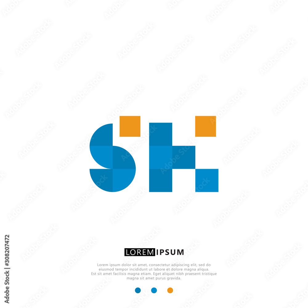 SK S K Logo Monogram with Blue and yellow Colors. modern letter logo design SK S K Logo Monogram with Blue and yellow Colors. modern letter logo design