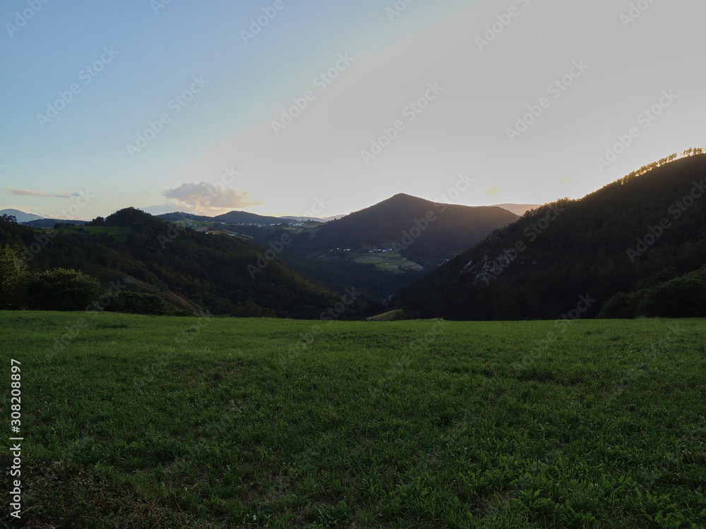 Fototapeta premium The route to the Oneta waterfalls in Asturias. Spain
