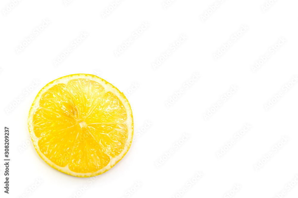 Lemon slice on the white background Lemon slice on the white background