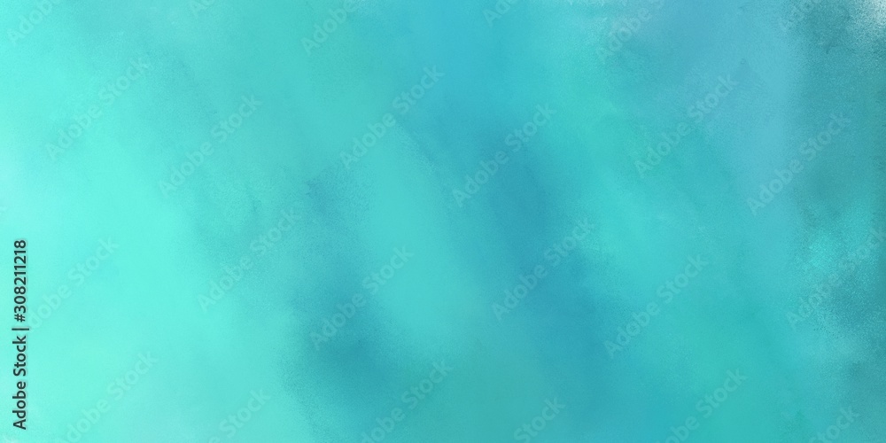 elegant painted vintage background illustration with medium turquoise, aqua marine and blue chill colors and space for text or image. can be used as header or banner
