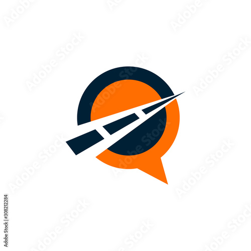 abstract street icon with bubble chat, Clean and modern style designs