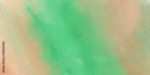 painting vintage background illustration with tan, medium sea green and pastel green colors and space for text or image. can be used as header or banner