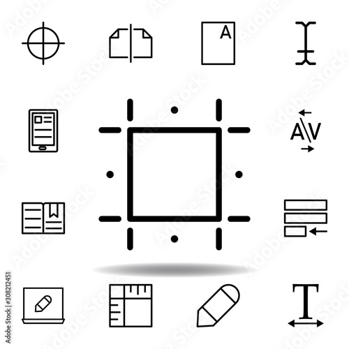 print guides, crop icon. Can be used for web, logo, mobile app, UI, UX