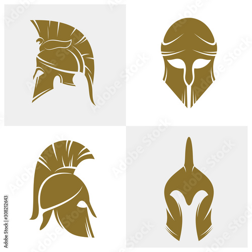 Set of Spartan Logo Design Vector Template, Spartan Helmet Logo Concept, Emblem, Concept Design, Creative Symbol, Icon