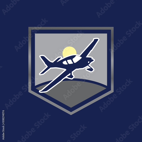 elegant Light airplane related shield emblems