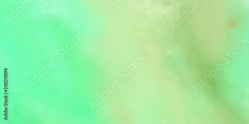 pale green, tea green and medium aqua marine colored vintage abstract painted background with space for text or image. can be used as header or banner