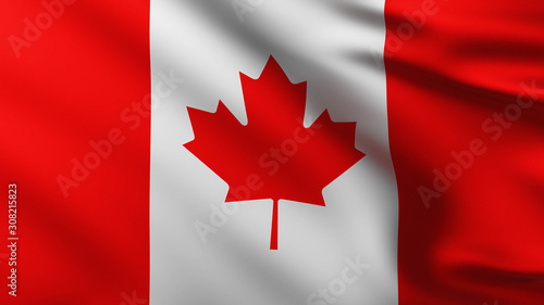 Large Canadian Flag background in the wind