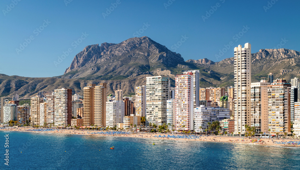 Benidorm Levante beach in Alicante Mediterranean of Spain
