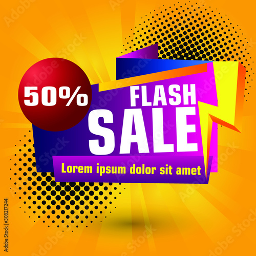 Flash Sale Design for business. Discount Banner Promotion Template. Flash Sale banner template design vector