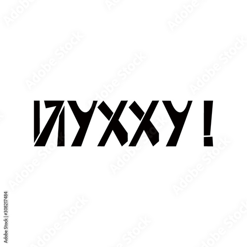 Yahoo stencil lettering in russian language. Spray paint cyrillic graffiti on white background. Design lettering templates for greeting cards, overlays, posters
