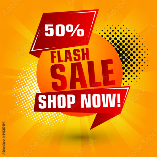Flash Sale Design for business. Discount Banner Promotion Template. Flash Sale banner template design vector