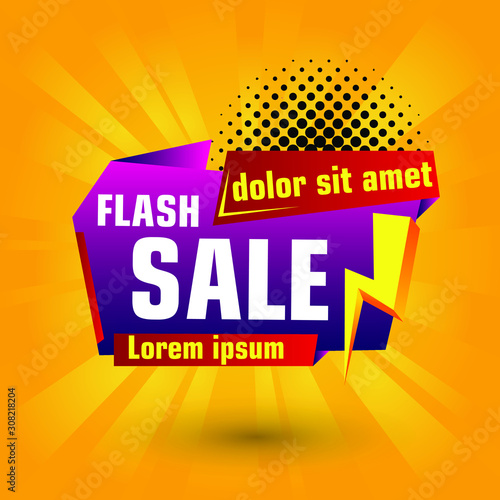 Flash Sale Design for business. Discount Banner Promotion Template. Flash Sale banner template design vector