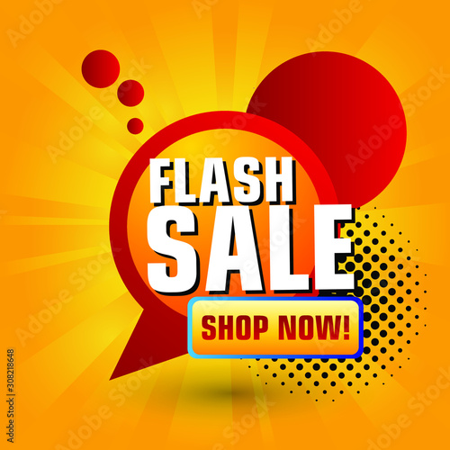 Flash Sale Design for business. Discount Banner Promotion Template. Flash Sale banner template design vector